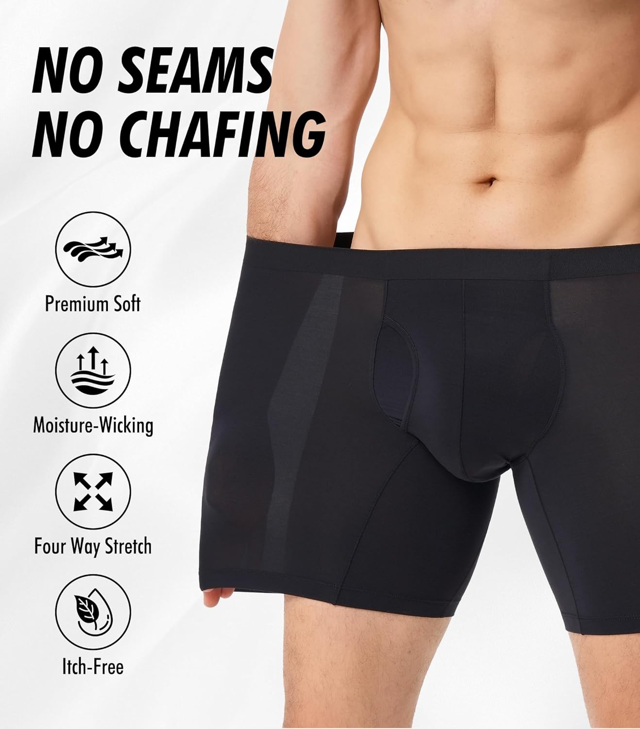 Separatec Mens Underwear with Separate Pouch Moisture Wicking Micro Modal Boxer Briefs Seamless Underwear with Fly 4 Pack - Image 6