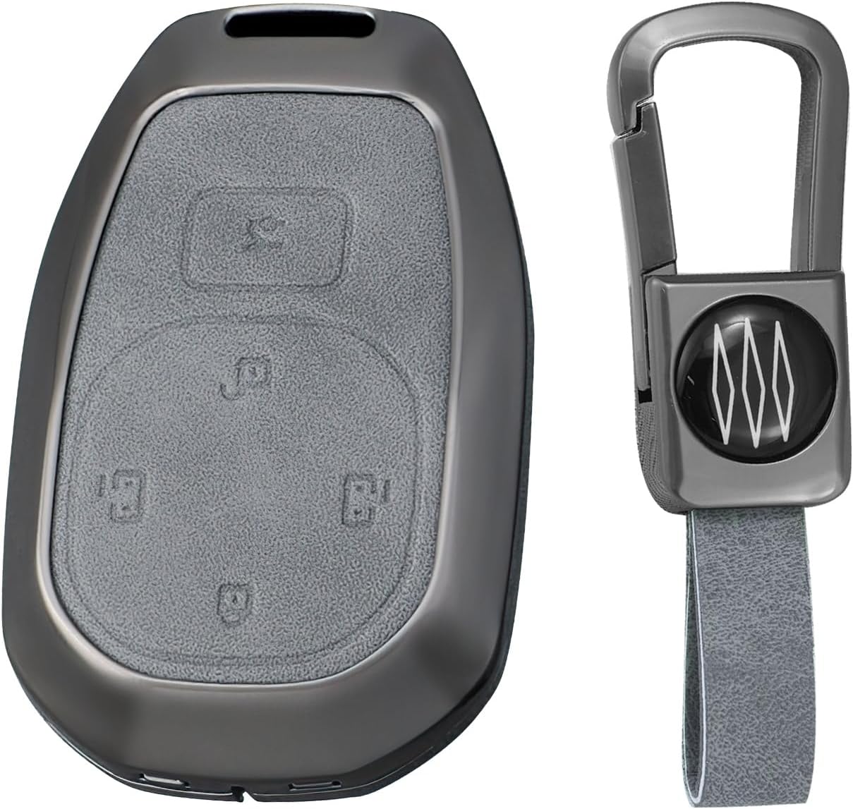 KUNIO Zinc Alloy Car Key Fob Cover Case Fit for GAC Trumpchi E8 MAX PRO S7 2025 2026 Leather Key Holder Car Key Protector Accessories 5 Button Type-A Keychain