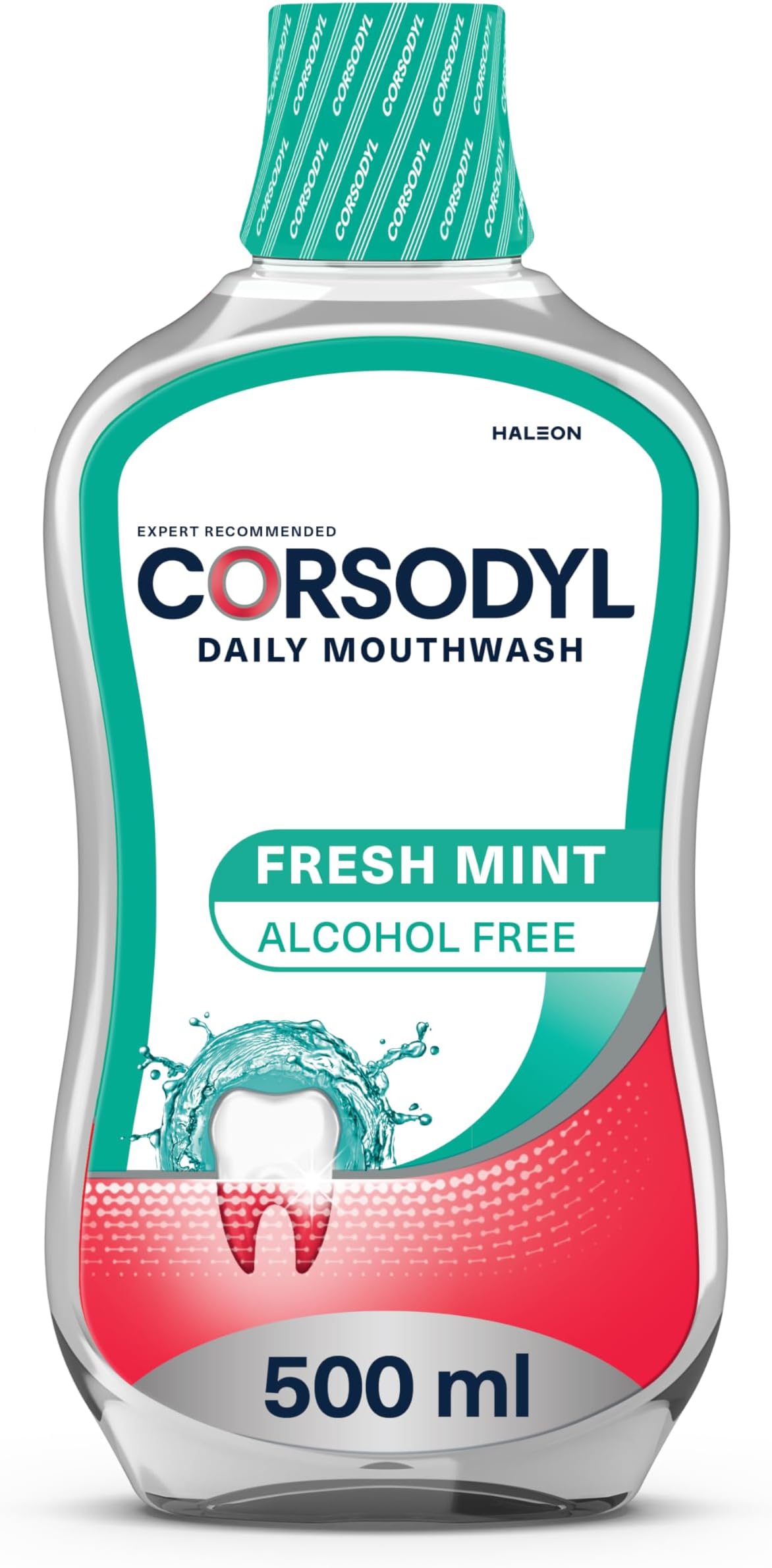 Corsodyl Mouthwash Daily Gum Care, Fluoride Mouthwash, Alcohol Free, Fresh Mint, 500ml