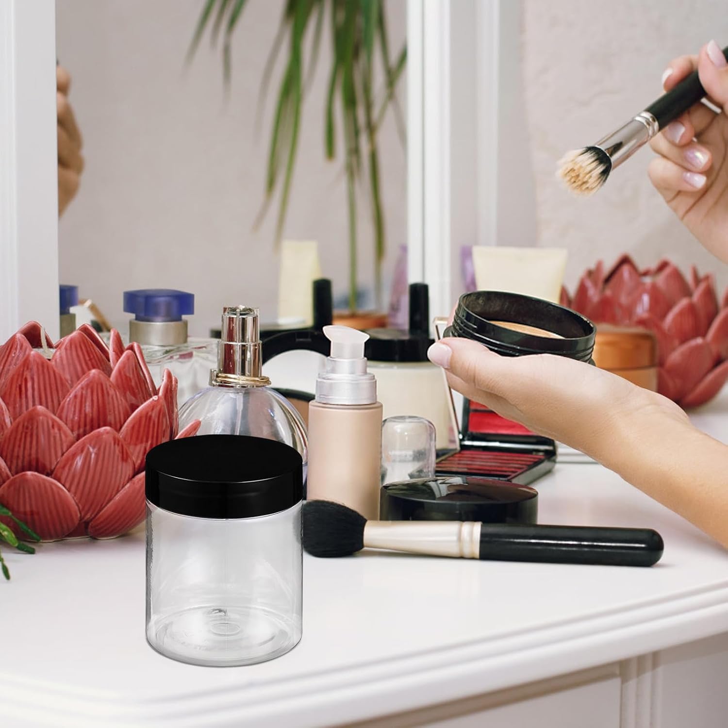 12pcs Transparent Cosmetic Cream Jars Refillable Lotion Storage Holders Lightweight Travel Containers for Skincare and Outdoor Use image 5
