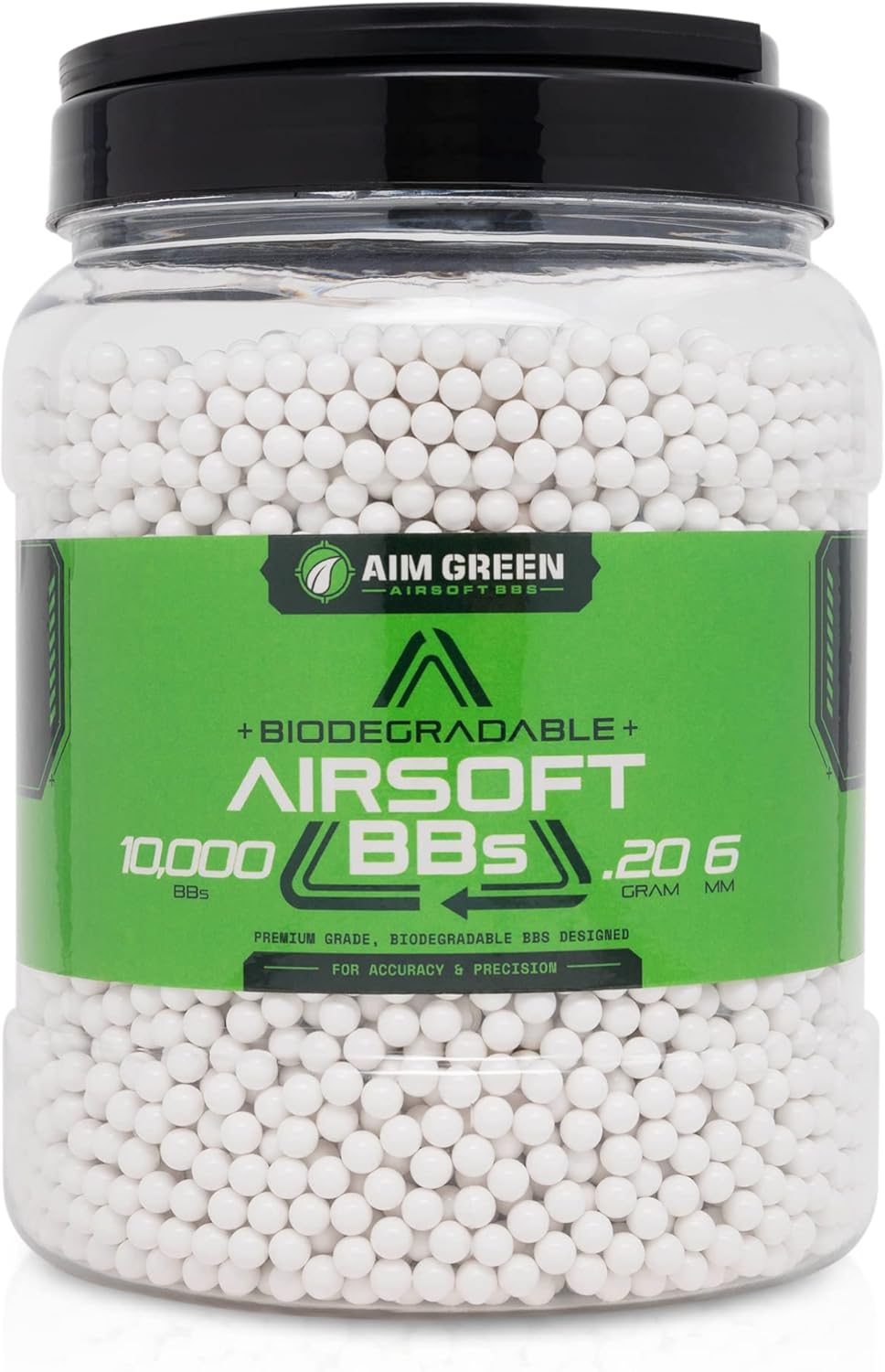 Aim Green Biodegradable 6mm BBs (25-40g) 2,500-10,000 count