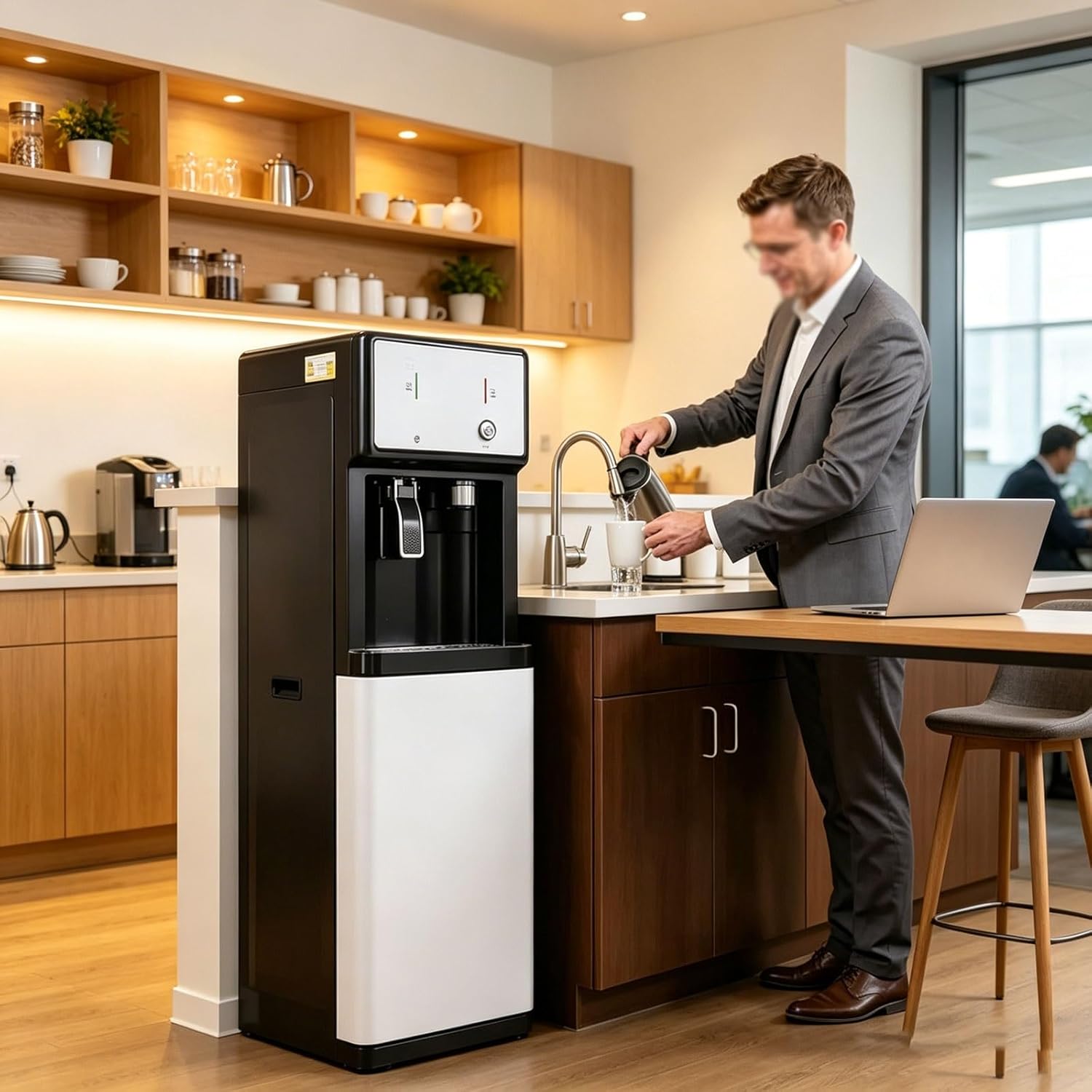 Bottleless Water Cooler Dispenser, with Install kit(Dispenser Only, Hot and Cold White)