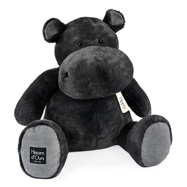 Histoire d'ours - Peluche hipopótamo - Hippo - Gris Antracita - 85 cm - HO3208
