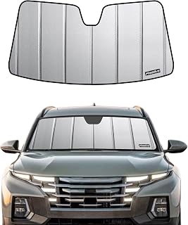 Pigenius Windshield Sunshade for Hyundai Santa Cruz/Tucson 2022-2025, Premium Grey Leather Finish