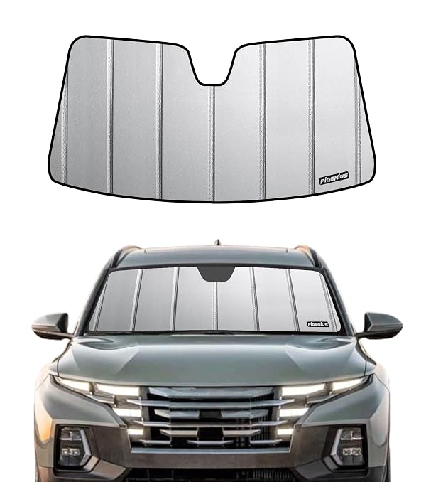 Pigenius Windshield Sunshade for Hyundai Santa Cruz/Tucson 2022-2025, Premium Grey Leather Finish by Pigenius - Used condition - US$37.25
