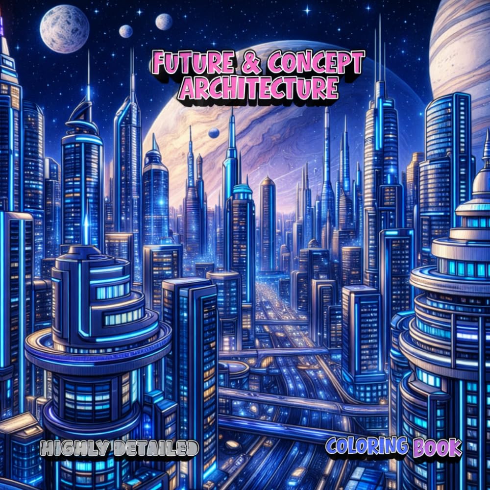 Future & Concept Architecture Coloring Book: Clean Futuristic City Concepts and Architectural Visions Coloring Book for Adults and Teens (Urban Worlds Coloring Series)