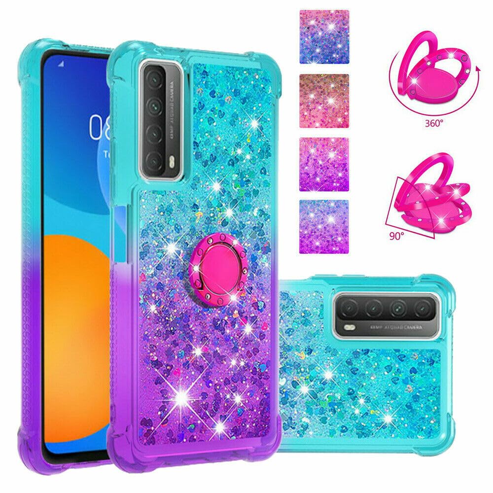 Generic Coque compatible avec Samsung Galaxy A10 (couleur : violet/bleu) étui arrière rigide en silicone souple à paillettes