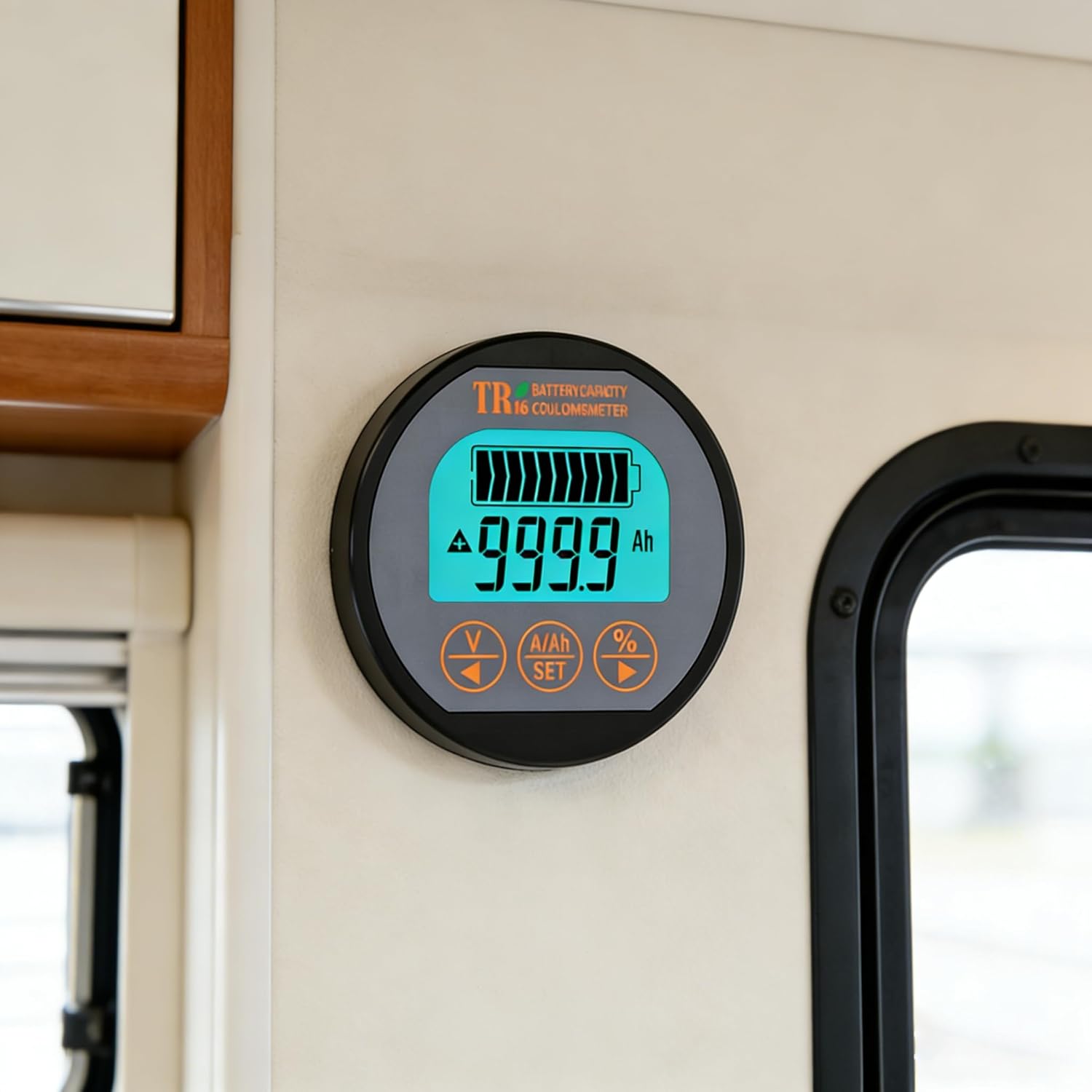 Battery Monitor with Shunt Voltage Ampere Capacity Tester High Precision Battery Level Indicator 80V 350A for Car RV Boat Golf Cart Motor Solar Batteries