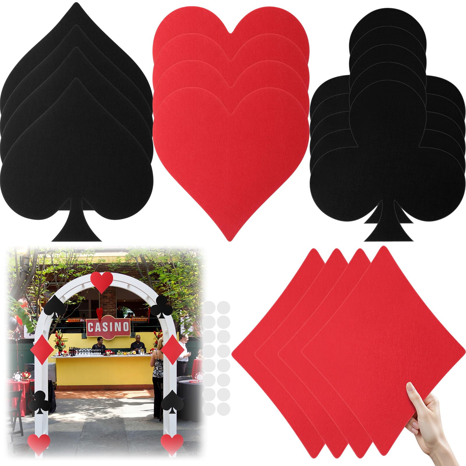 Kit de décorations de fête de casino HunnmingRe en feutre pour anniversaire et nuit de poker