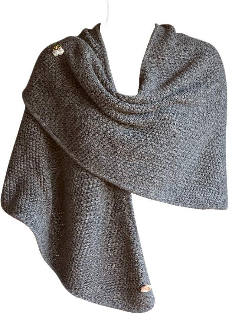 JJcollection Wool Blended Knit Shoulder Cover, Hood, Wrap, One