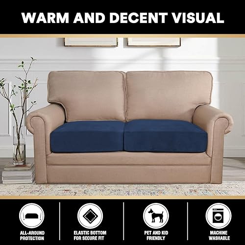 Vista 54 de PrinceDeco Fundas para sofá modular, 4 piezas, fundas de sofá para sofá seccional, fundas de terciopelo separadas para sofá seccional, en forma de L