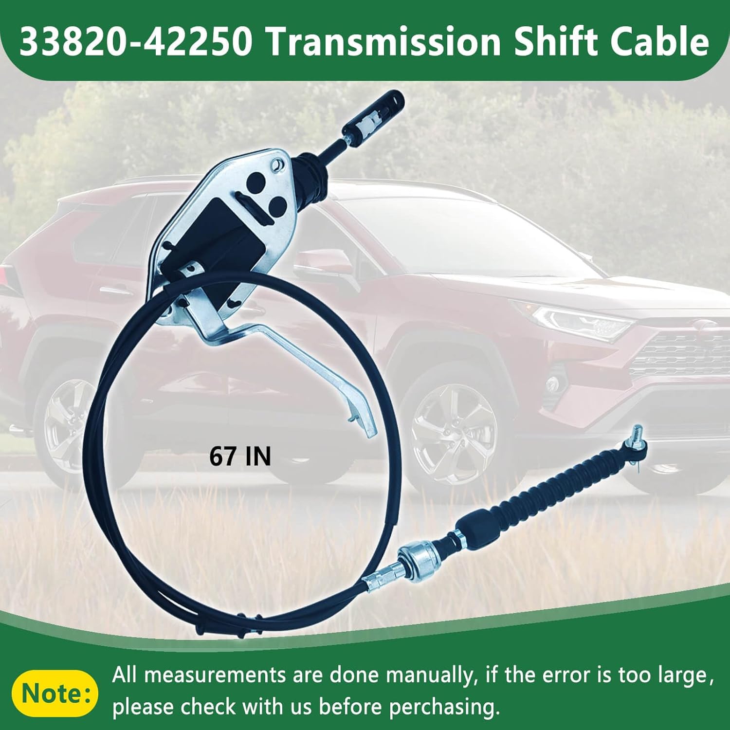33820-42250 Transmission Shift Cable for Toyota RAV4 2006–2012 – Gear Selector Shifter Control Cable Assembly, Automatic Gearshift Replacement 3382042250