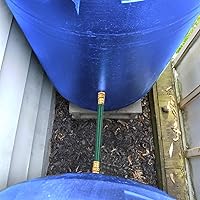 Vista 5 de WADEO Rain Barrel Connector Kit Pack of 2, Rain Barrel Linking Kit with Two 12 Inch Hoses and Four Copper Plating Bulkhead Tank Fittings（Green）