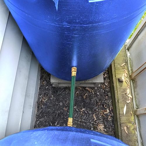 Miniatura 5 de WADEO Kit de conector de barril de lluvia, paquete de 2, kit de enlace de barril de lluvia con dos mangueras de 12 pulgadas y cuatro accesorios de