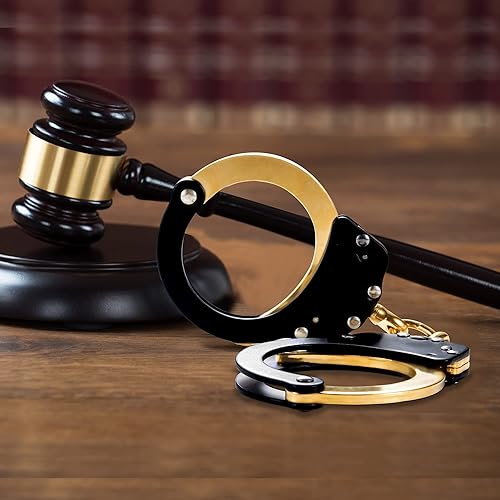 Miniatura 9 de Esposas con dos llaves y funda para esposas, resistente color negro y dorado, grado profesional, esposas seguras para doblar/romper