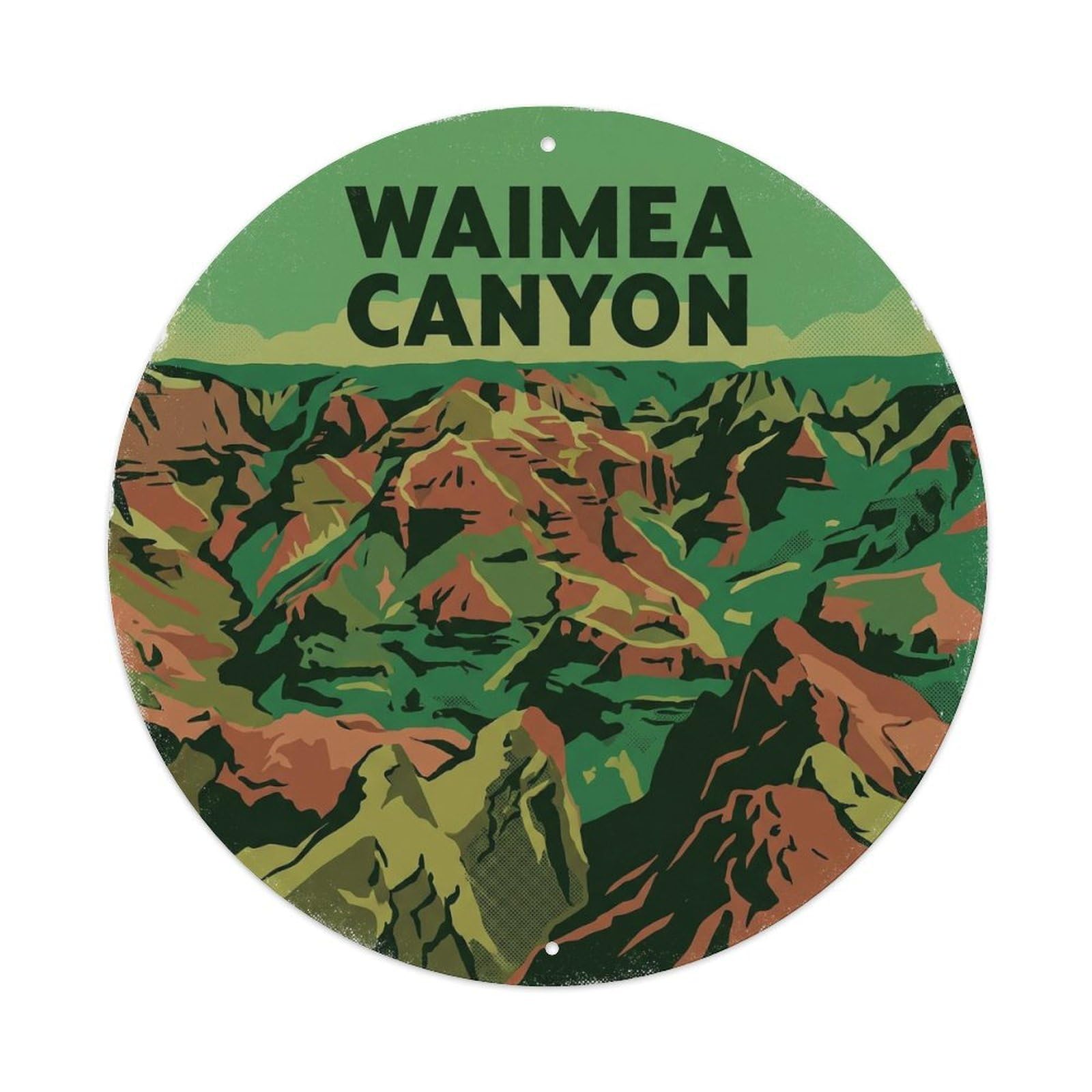Waimea Canyon Panorama Hawaii Valley Travel Nature Metal Tin Sign