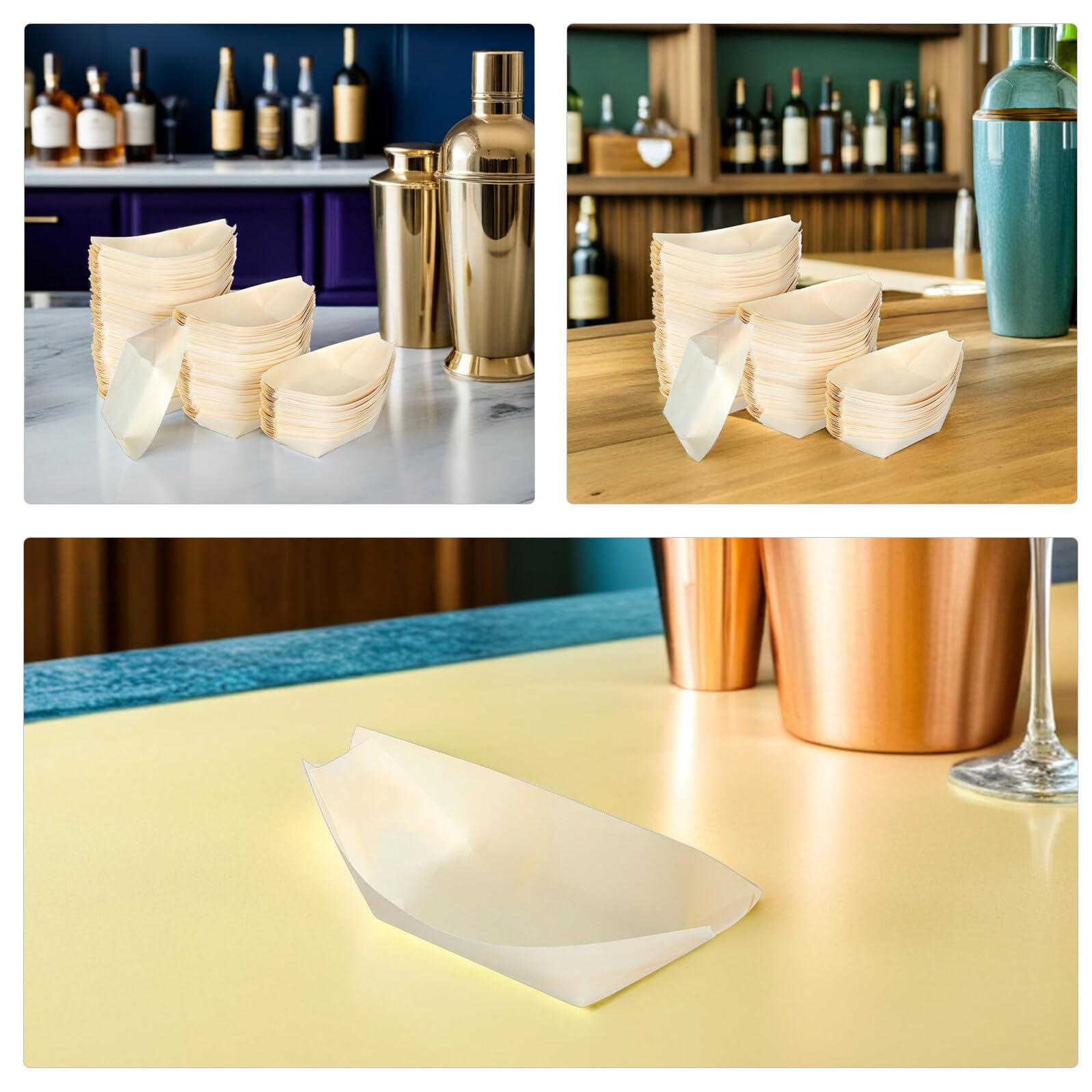 VANZACK Plateau à Sushis Japonerie en Bois de Bateau 135 CM 250 Pièces Assiettes de Service pour Sashimi et Amuse-Bouches Vaisselle Traiteur pour Réceptions et Apéritifs