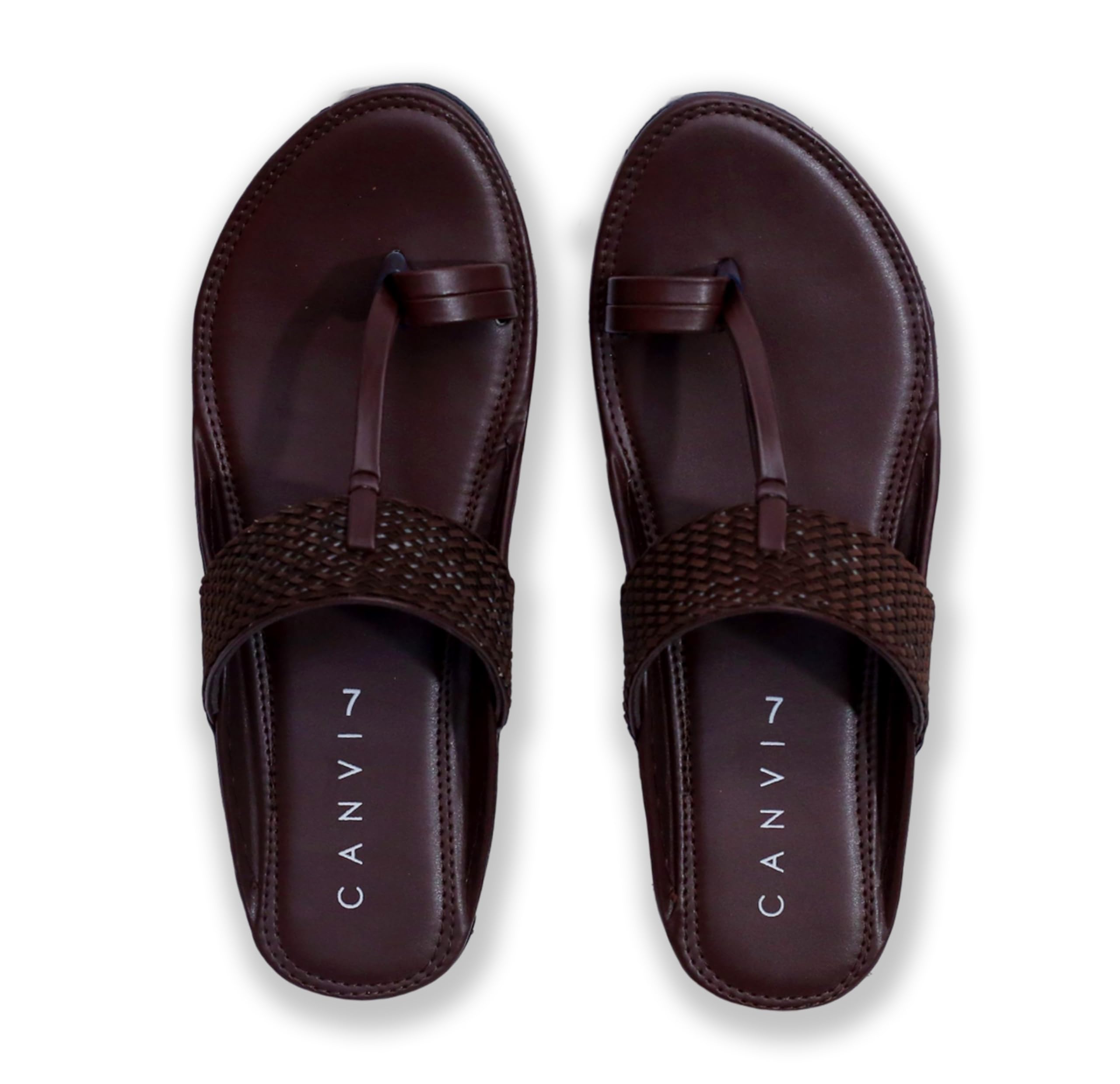 CANVI Stylish | Fancy | Comfortable Kolhapuri Chappal Sandal Slipper for Men Stylish Faux Leather Men's Kolhapuri Slippers Thong Sandals for Men Stylish & Comfortable