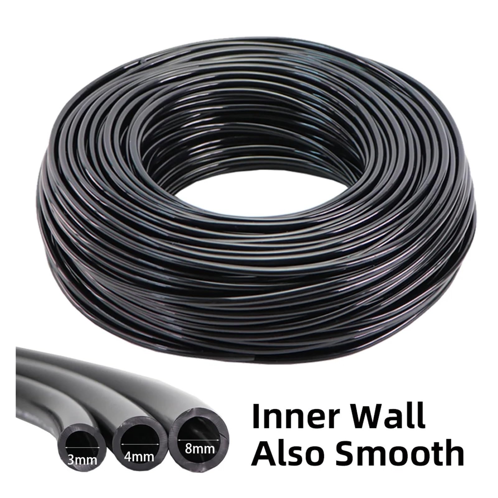 Manguera de riego de jardín de 5M-140M, tubo suave de PVC de 1/8 '', 1/4'', 3/8'', tubo de riego por microgoteo, tubería de flores for plantas de agua(1/4''80M)