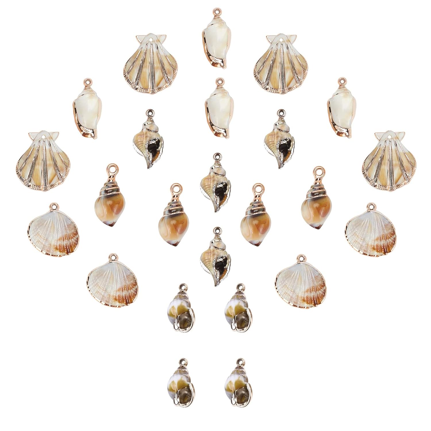 SUNNYCLUE 1 Box Natural White Shell Charms Cowboy Shells Galvanized Charms Summer Ocean Sea Charm for Jewelry Making, Neck... - Review, Price and Buying Guide