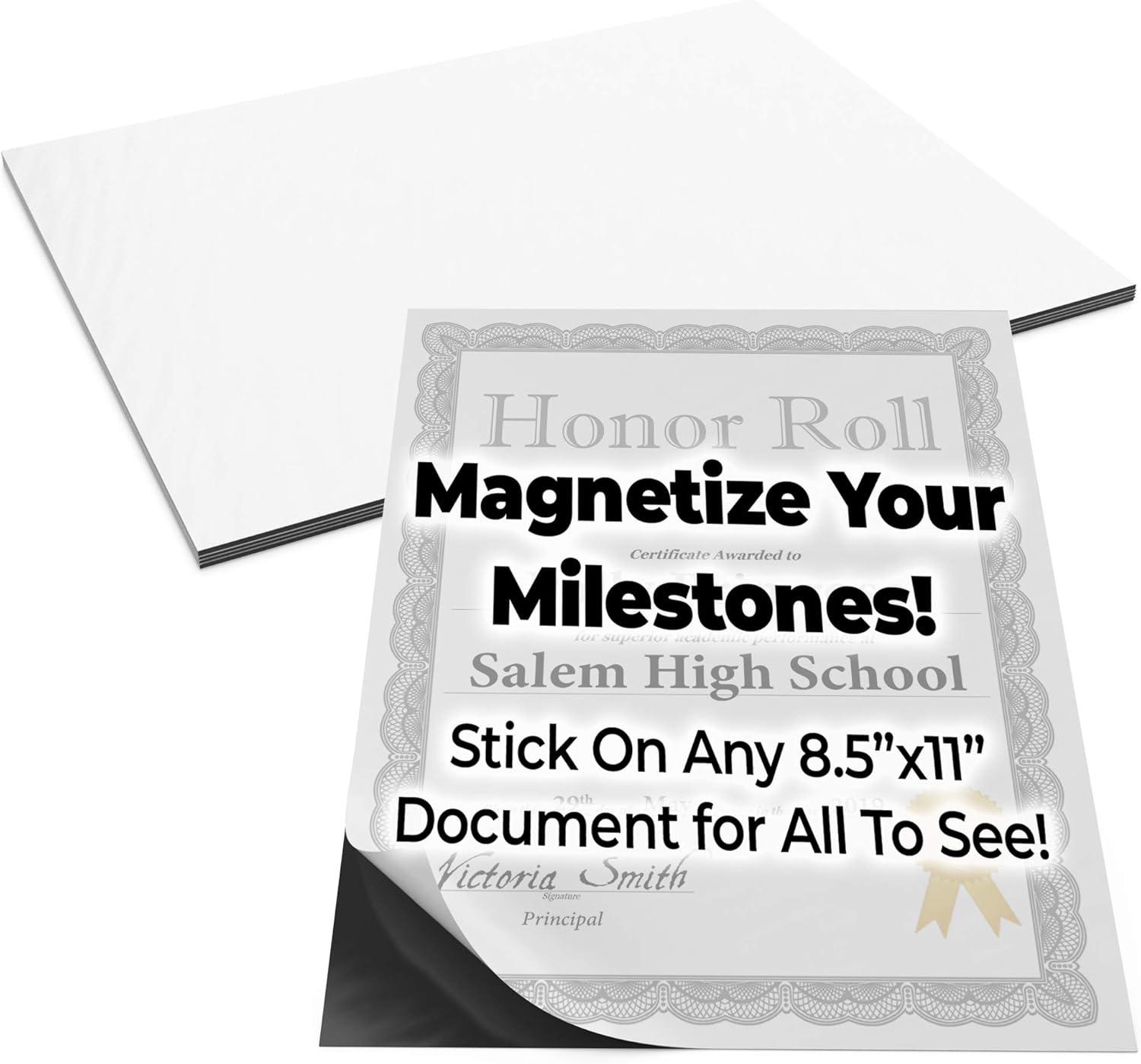 Magnetize Memories with 8x10 in Adhesive Photo Magnets 30 pack. Peel and Stick Magnetizers Turn School Crafts, Family Pictures or Kids Art Into Durable, Flexible Gifts. Custom Sheets for Fridge or Car