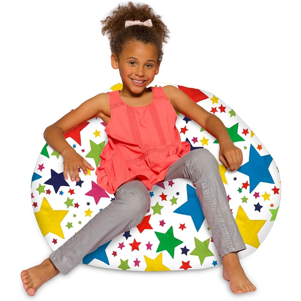 8/mo Finance Posh Beanbags Bean Bag Chair, Large38in, Canvas Stars