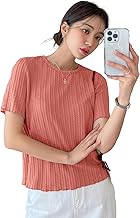 Istyle Can Women Korean Short Sleeve Round Neck Regular Fit T Shirt | Tops for Women | Korean Tops for Women | Tops for Women | Western Tops for Women Stylish