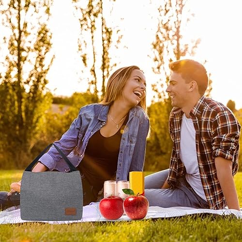Miniatura 7 de Aosbos Bolsa de almuerzo aislada para mujer, lonchera pequeña para hombres, lonchera, hielera, lonchera para adultos, bolsa de almuerzo para