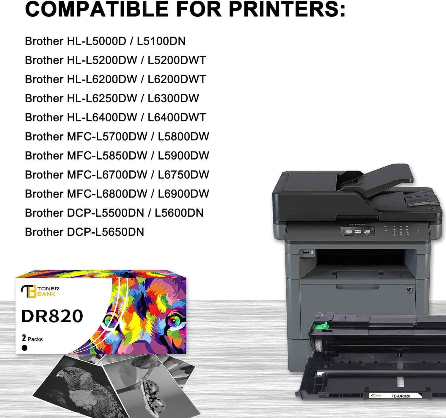 Discount 80% Toner Bank Compatible Drum Unit Replacement for Brother DR820 DR-820 DR 820 for Brother MFC-L5850DW HL-L6200DW HLL6200DW L6200DW MFC-L5900DW MFC-L5700DW HL-L5200DW L5200DWT Printer Drum Unit 2PK Special Toner Bank Compatible Drum Unit Replacement for Brother DR820 DR-820 DR 820 for Brother MFC-L5850DW HL-L6200DW HLL6200DW L6200DW MFC-L5900DW MFC-L5700DW HL-L5200DW L5200DWT Printer Drum Unit 2PK