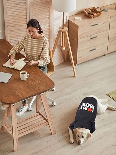 Miniatura 5 de GreenJoy Suéter para perro con capucha para clima frío, sudadera con capucha para cachorros, gatos, perros pequeños, medianos y grandes (M, negro (I