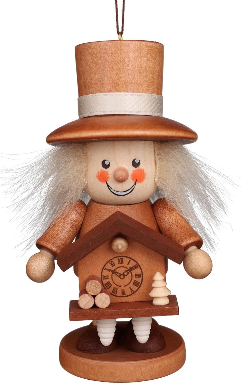 13-0714 Christian Ulbricht Ornament-Forester (Natural) -4.5" H x 2.5" W x 2" D, Brown