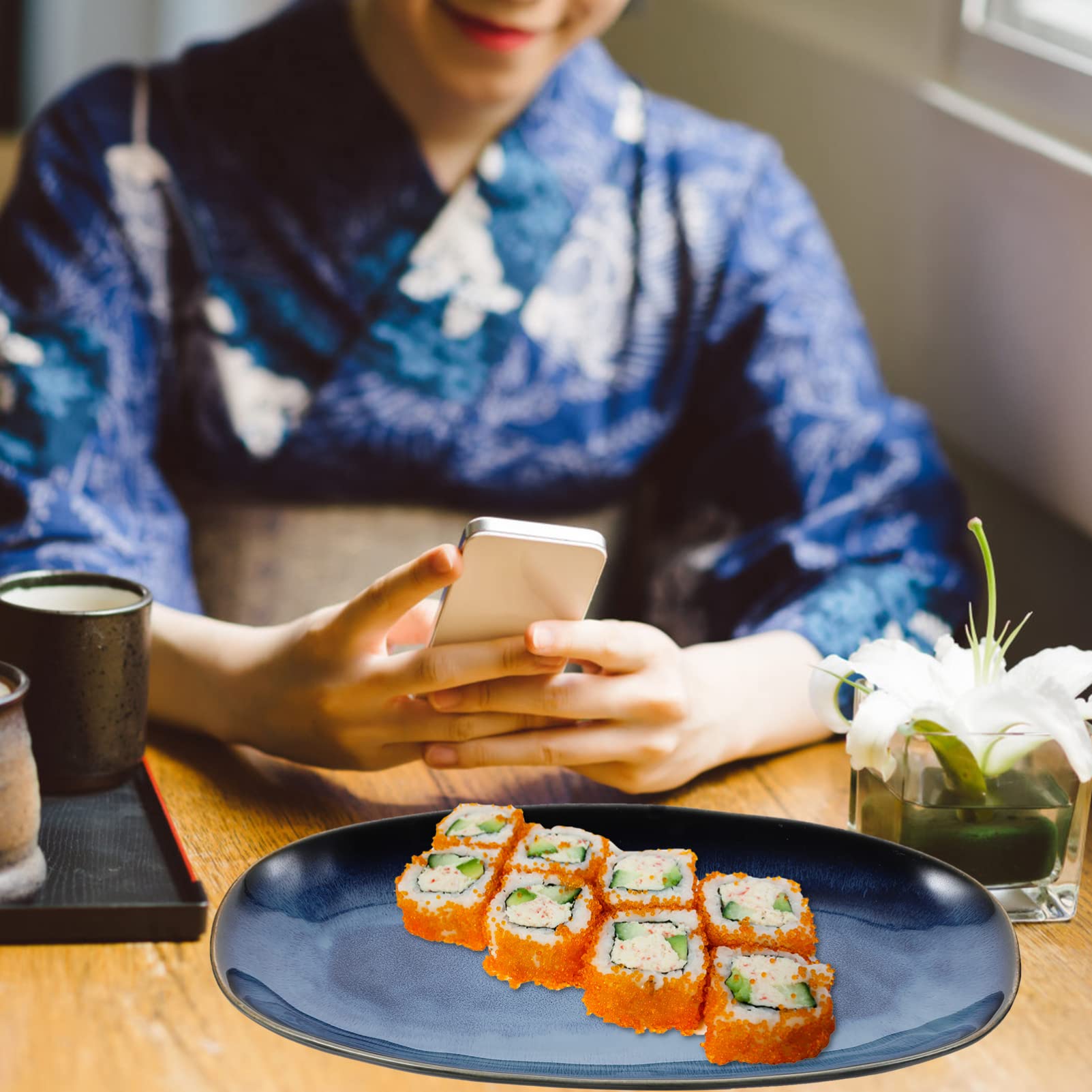 DOITOOL Prato de sushi estilo japonês - pratos de cerâmica de 33 DOITOOL Prato de sushi estilo japonês - pratos de cerâmica de 33