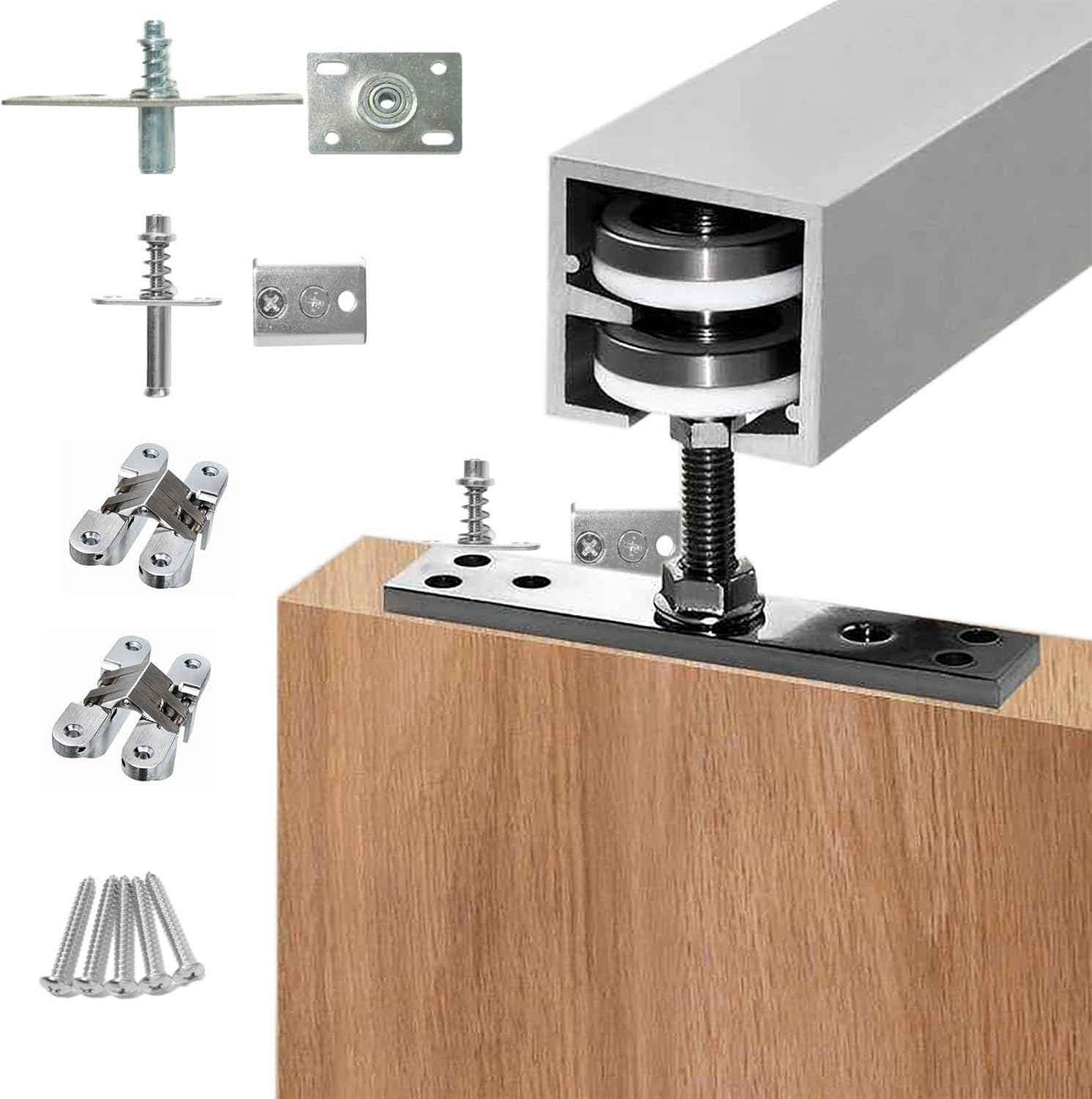96 72 60 48 in Bifold Door Track, Heavy Duty Folding Door Hardware Set for Folding Closet and Indoor Use, Bypass Closet Sliding Do