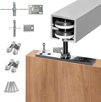 96 72 60 48 in Bifold Door Track, Heavy Duty Folding Door Hardware Set for Folding Closet and Indoor Use, Bypass Closet Sliding Do