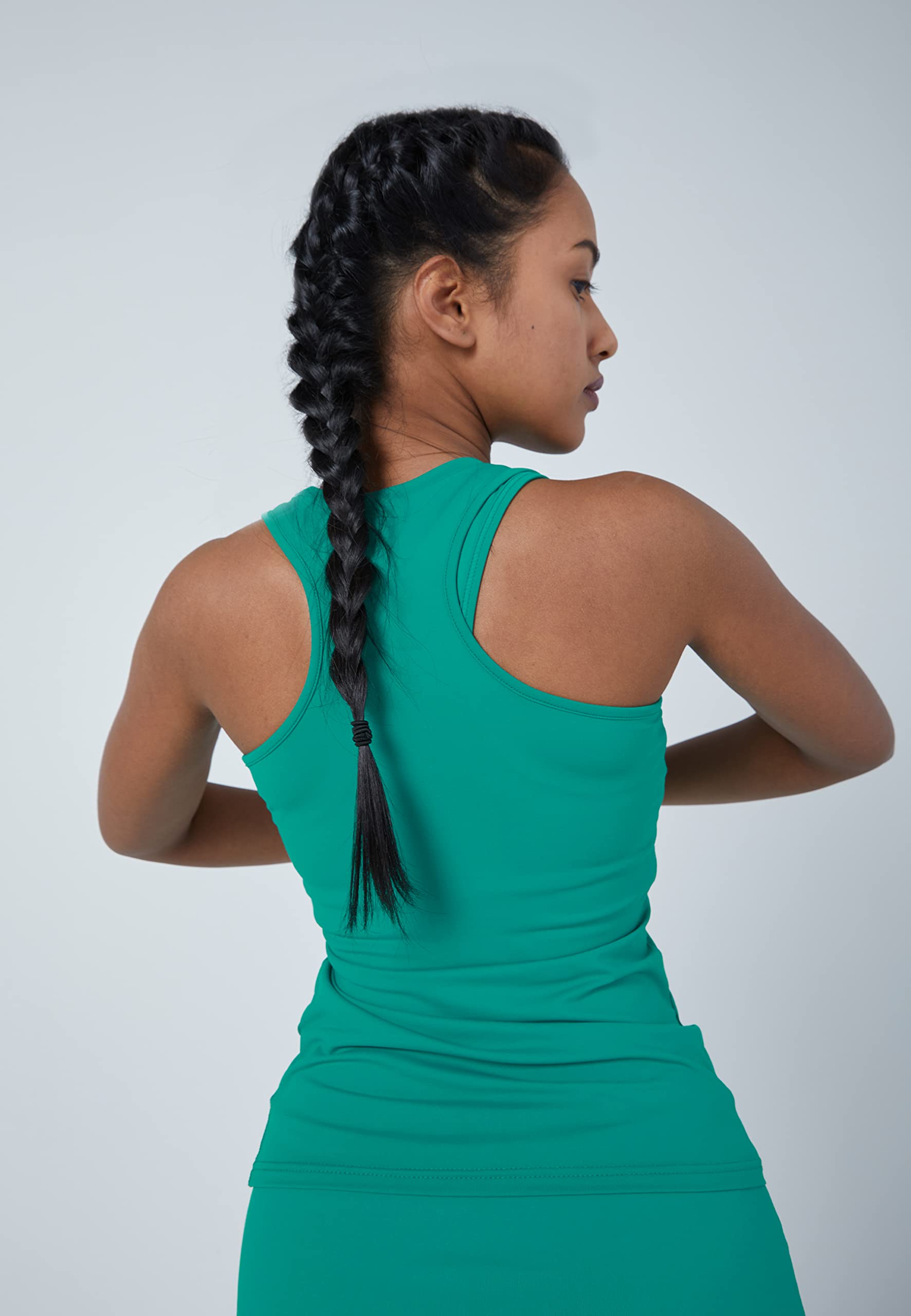 Sportkind Mädchen & Damen Tennis, Padel, Fitness, Sport V-Neck Tank Top Racerback, atmungsaktiv, UV-Schutz UPF 50+