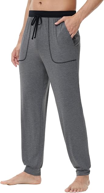 WiWi Mens Pajama Pants Super Soft Bamboo Viscose Cooling Lounge Bottoms Sleep Comfy Pj Joggers Sweatpant with Pockets S-XXL