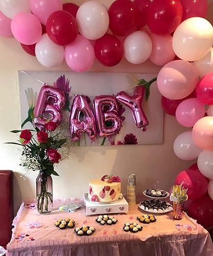 Miniatura 6 de Globos metálicos de color rojo rosa para fiesta, 100 globos cromados de látex de 5 pulgadas de grosor para cumpleaños, boda, compromiso,