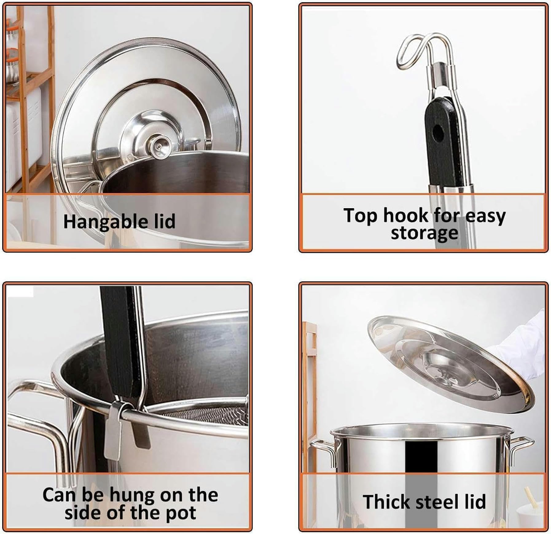 Set di Inserti per cuocipasto, pentola per Pasta in Acciaio Inox Multifunzionale con cestello scolapasta, pentole per Spaghetti per Cucina Domestica, utensile da Cucina Commerciale