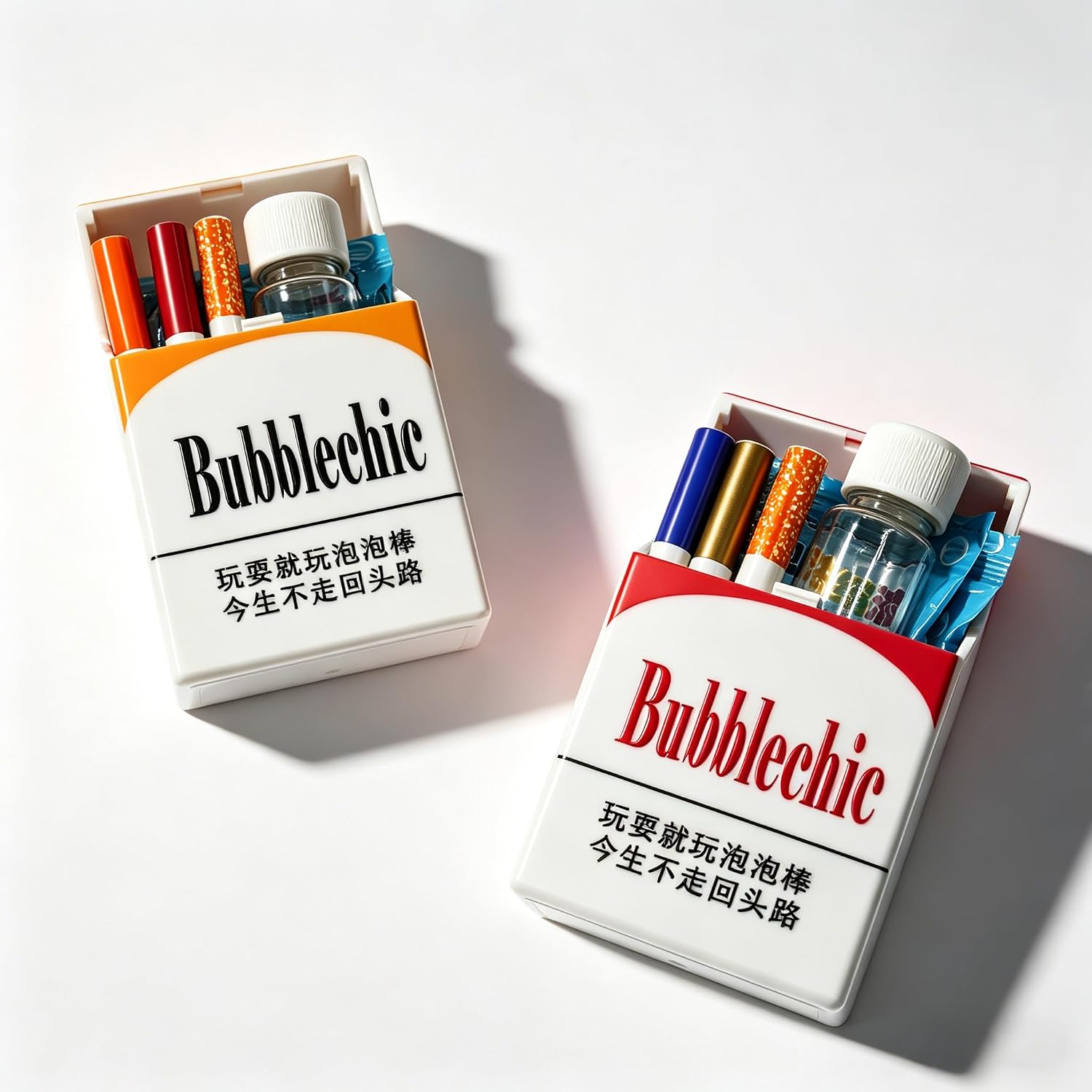 Bubble Cigarette Packs (2-Pack) – 6 Realistic Cigarette Bubble Blowers, Mini Cigarette Bubbles Maker for Stress Relief, Fun Party Gift for Adults
