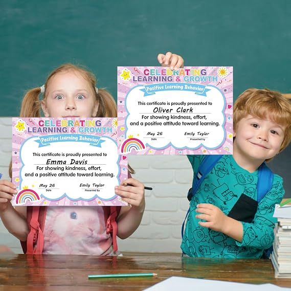 30-Pack Student Award Certificates — Academic Progress, Skill Mastery Kindergarten/Elementary Classroom Rewards Preschool Graduation Certificates (Academic Progress, Paper)