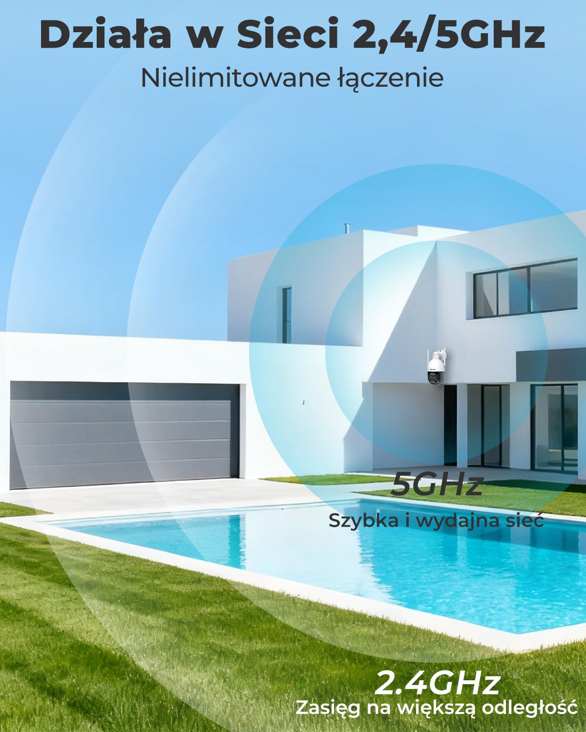 GENBOLT 4K WiFi Kamera Zewnętrzna,Kamera CCTV IP z Podwójnym Obiektywem 8MP | 10X Zoom Hybrydowy,Nagrywanie 24/7,2.4/5GHz,Kamera PTZ,DC&POE,Kolorowe Widzenie Nocne,Wykrywaniem Osób/Pojazdów,IP66