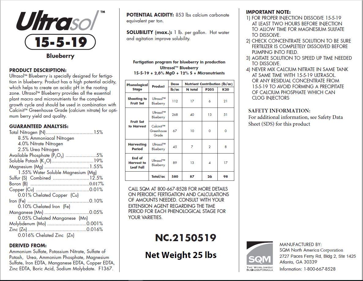 Ultrasol Blueberry 15-5-19 Fertilizer, 25lb Bag