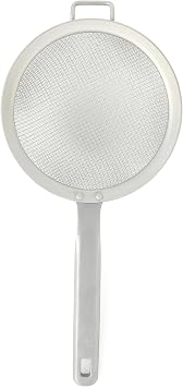 Calphalon Prime 5-Inch Stainless Steel Hand Strainer, Fine Mesh Kitchen Sieve for Draining, Rinsing, Sifting Flour, Straining Tea, Pasta & Food Prep