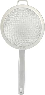Calphalon Prime Edge 5-Inch Stainless Steel Hand Strainer, Fine Mesh Kitchen Sieve for Draining, Rinsing, Sifting Flour, Straining Tea, Pasta & Food Prep