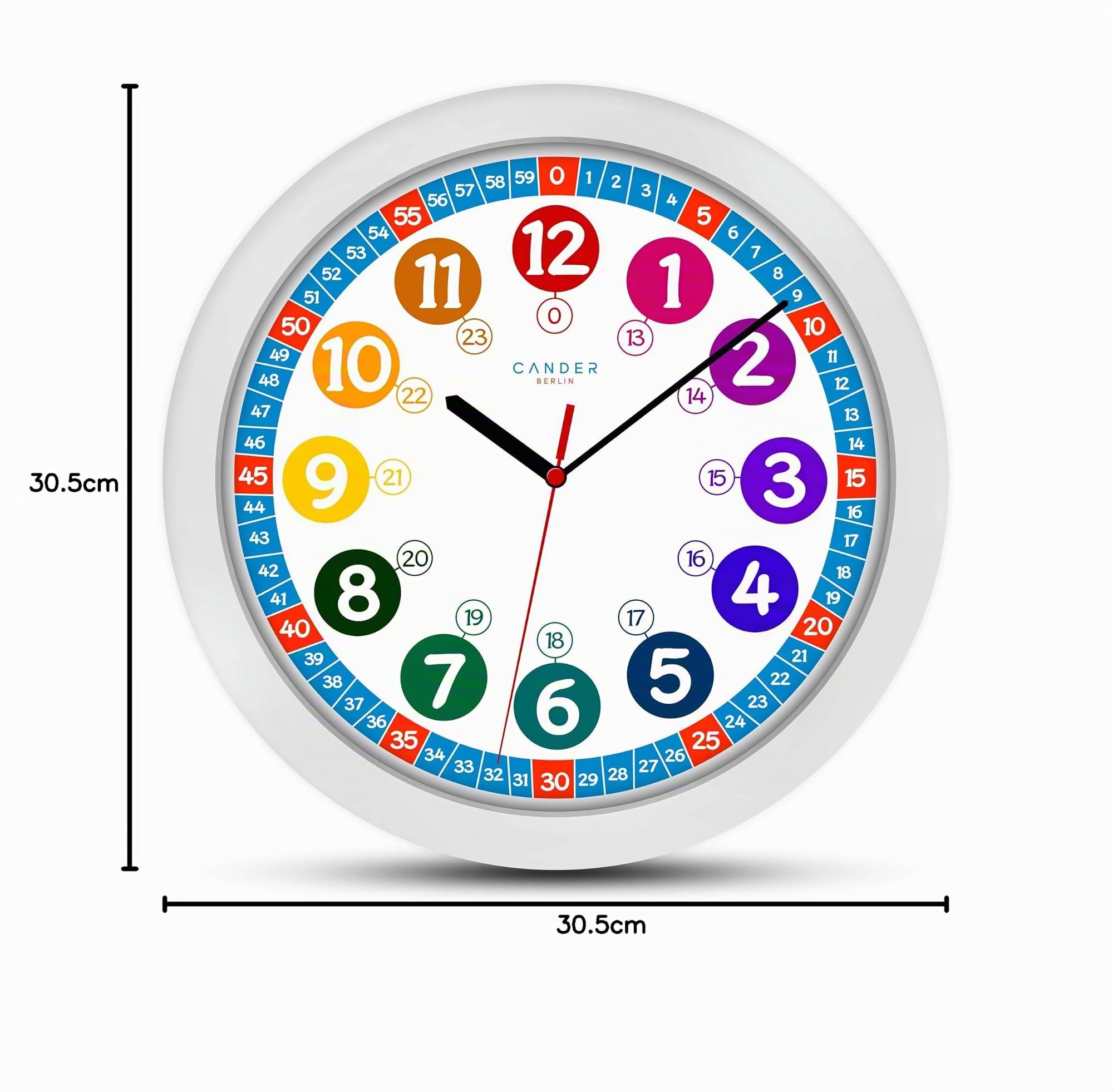 Cander Berlin MNU 1030 Kinderwanduhr Wanduhr und MNA 1030 J Armbanduhr Kinder Armbanduhr Kinderuhr Lernuhr Jungen