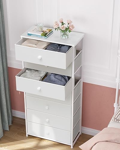 Miniatura 7 de Crestlive Products Tocador Alto, Torre de Almacenamiento de 7 Cajones de Tela, Cajones Verticales - Unidad Organizadora para Dormitorio, Pasillo,