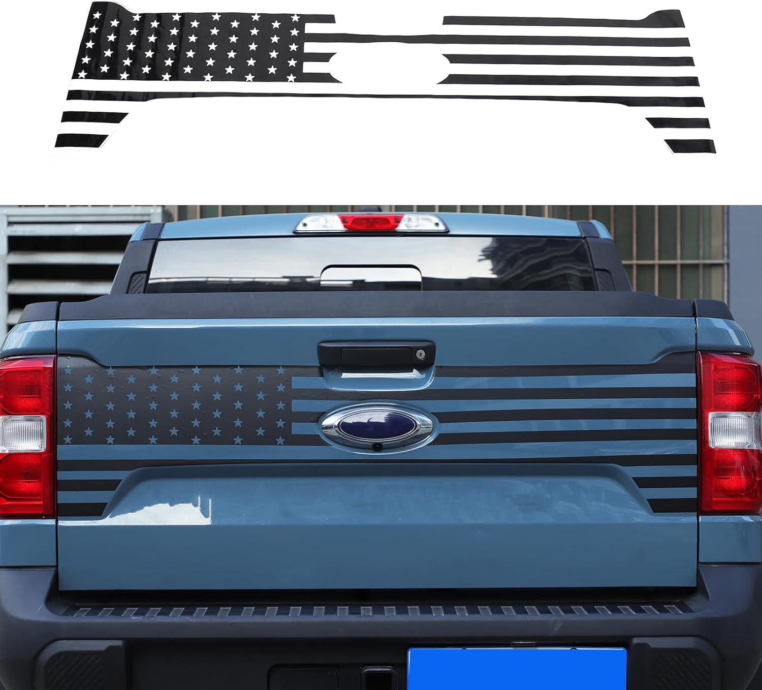 Car Tailgate US Flag Vinly Decals Cover Trim for Ford Maverick 2022-2025, Car Exterior Decoration Accessories