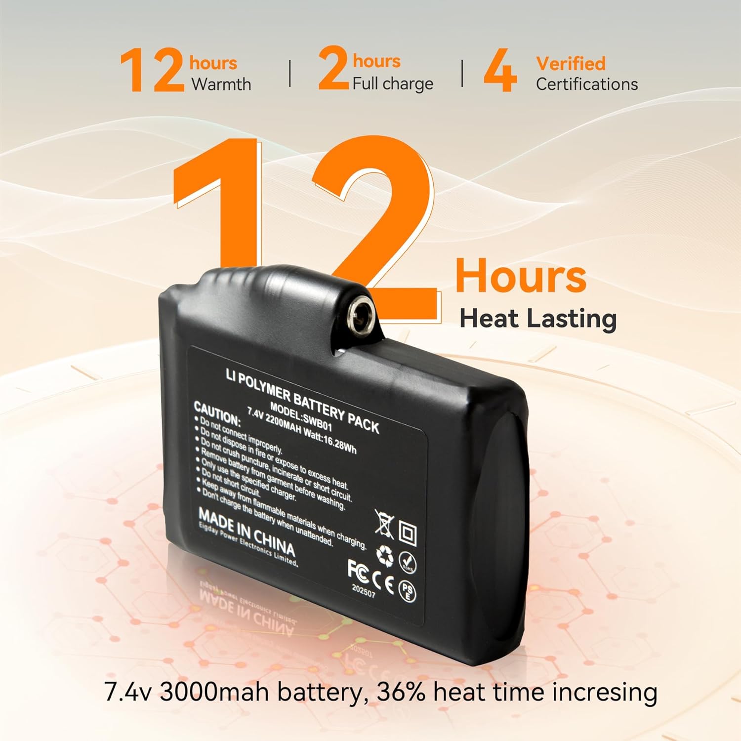 SAVIOR HEAT Heated Gloves for Men Women, Rechargeable Electric Heated Leather Skiing and Snowboarding Gloves - Image 3