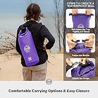 Vista 5 de STOVER 5/10/25/30/40/55L Waterproof Dry Bag- Roll-Top Backpack w/Phone Case- Kayaking, Hiking, Camping, Boating- Men/Women