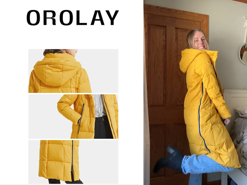 Amazon.com: Orolay Women's Thickened Long Down Jacket Winter Down